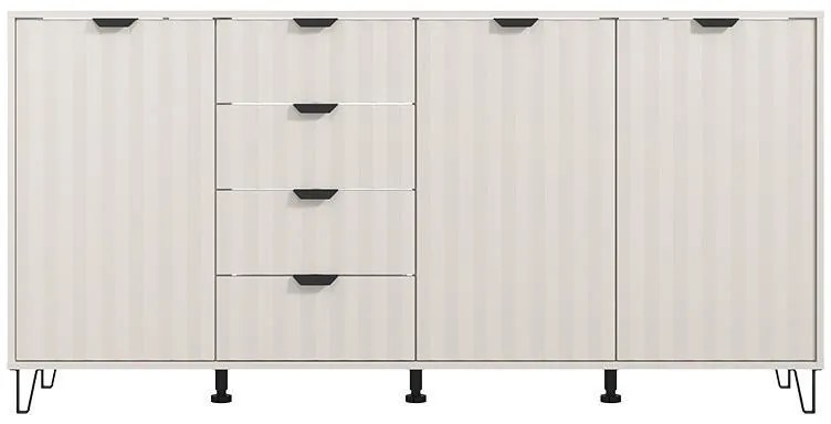 Κομότα - Μπουφές Brest 4K4F Cashmere - Cashmere Ματ 183x40x91 εκ. 183x40x91 εκ.