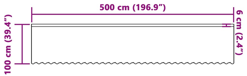 vidaXL Κουρτίνες με κουρτίνες Floral Λευκό 500 x 100 cm Πολυεστέρας