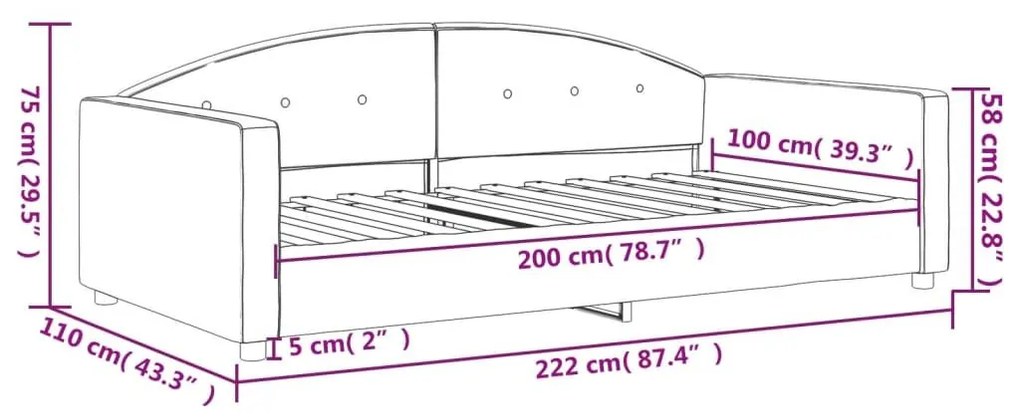 Καναπές Κρεβάτι Ροζ 100 x 200 εκ. Βελούδινος - Ροζ