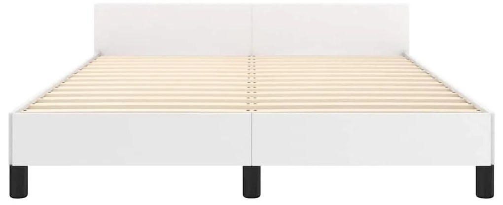 vidaXL Σκελετός Κρεβατιού με Κεφαλάρι Χωρίς Στρώμα Λευκό 140x200 εκ.