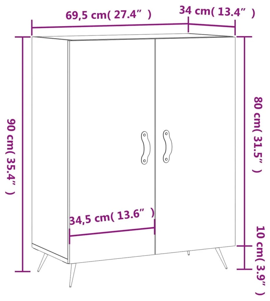 ΝΤΟΥΛΑΠΙ ΓΚΡΙ SONOMA 69,5 X 34 X 90 ΕΚ. ΑΠΟ ΕΠΕΞΕΡΓΑΣΜΕΝΟ ΞΥΛΟ 827698