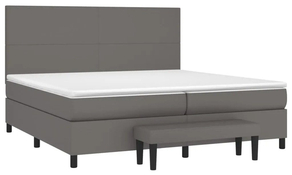 ΚΡΕΒΑΤΙ BOXSPRING ΜΕ ΣΤΡΩΜΑ ΓΚΡΙ 200X200 ΕΚ. ΣΥΝΘΕΤΙΚΟ ΔΕΡΜΑ 3137567