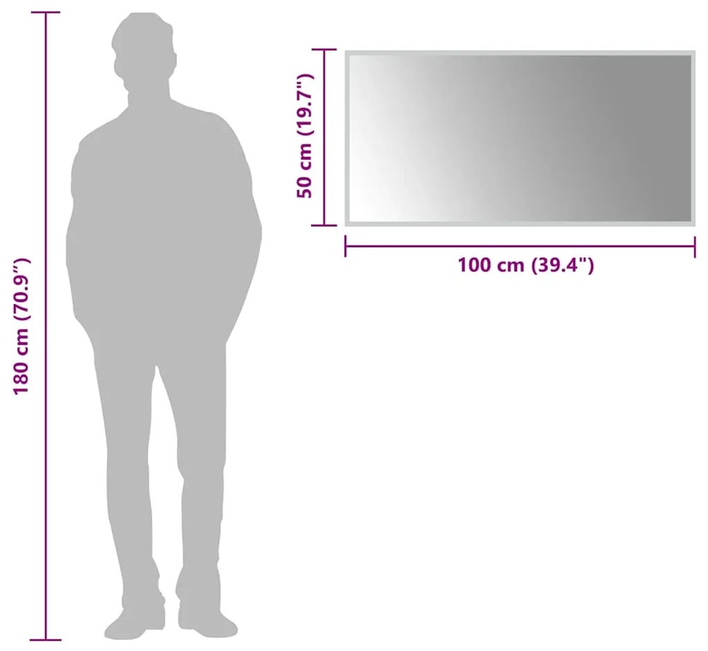 vidaXL Καθρέφτης Μπάνιου με LED 100x50 εκ.