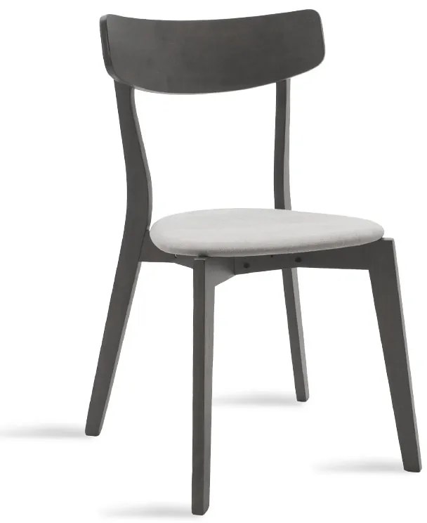 Καρέκλα Toto pakoworld γκρι ύφασμα-rubberwood ανθρακί πόδι