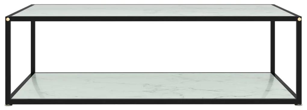Τραπεζάκι Σαλονιού Λευκό 120 x 60 x 35 εκ. από Ψημένο Γυαλί - Λευκό