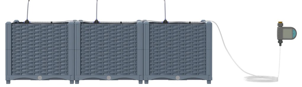 vidaXL Γλάστρες Κήπου 1 τεμ Ανοιχτό γκρι 120 x 40 x 37.5 cm Πλαστικό