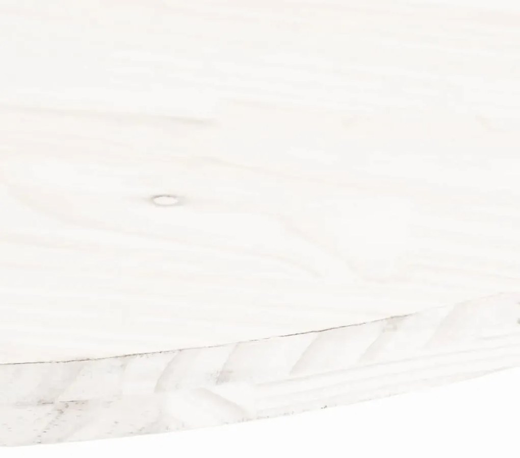 vidaXL Επιφάνεια Τραπεζιού Οβάλ Λευκή 70x35x2,5 εκ. Μασίφ Ξύλο Πεύκου