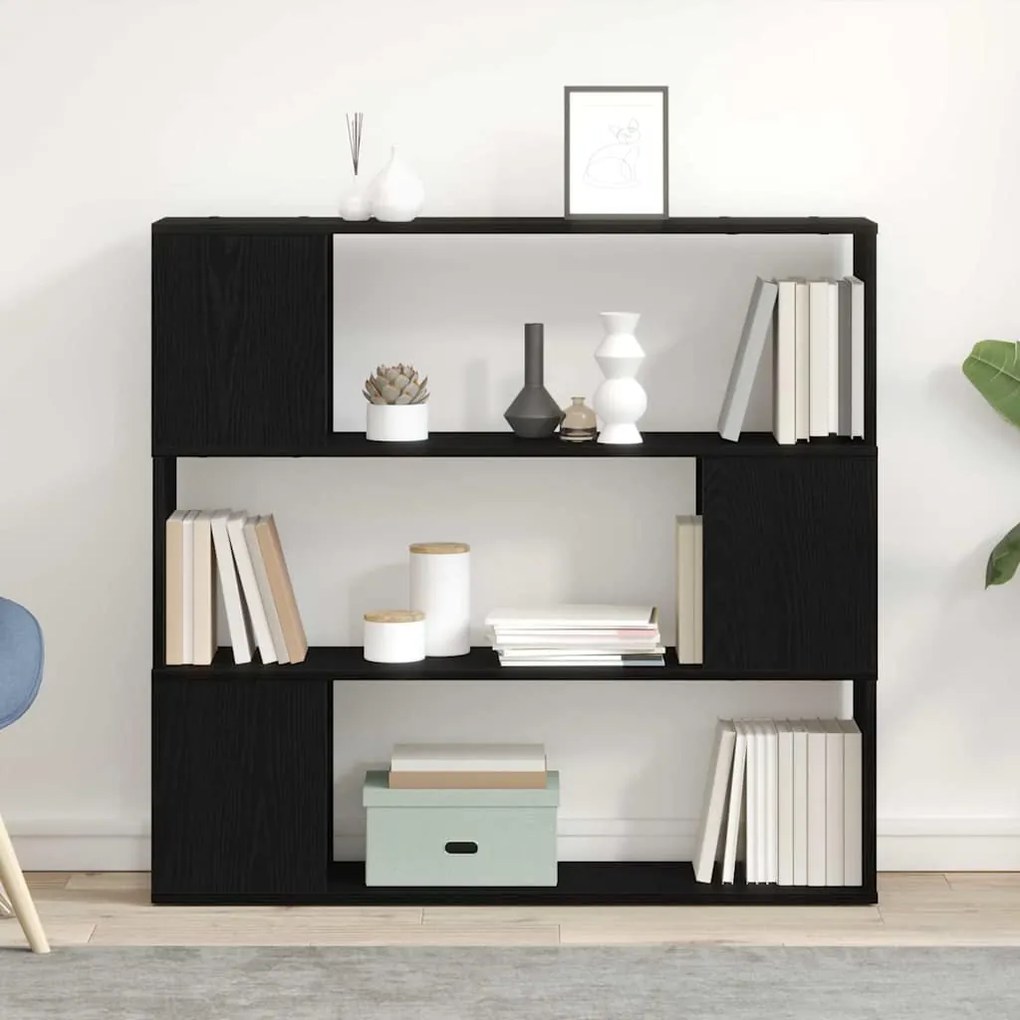 vidaXL Ράφι Βιβλίων Μαύρη Δρυς 100x24x94 εκ Επεξεργασμένο Ξύλο