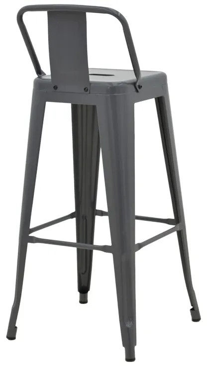 Σκαμπό μπαρ με πλάτη Utopia pakoworld μέταλλο σε ανθρακί απόχρωση 42x42x97εκ