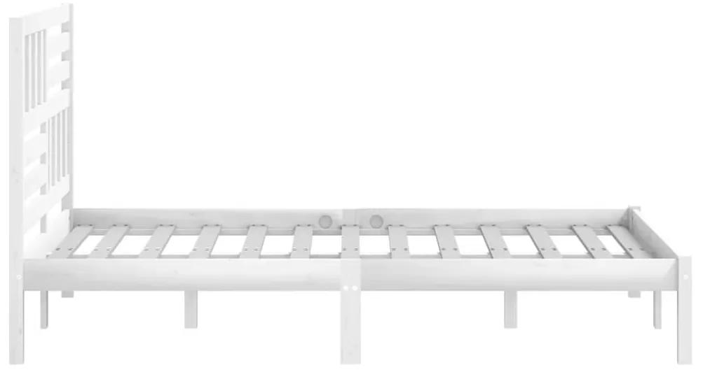 Πλαίσιο Κρεβατιού Λευκό 140x200 εκ. από Μασίφ Ξύλο Πεύκου - Λευκό