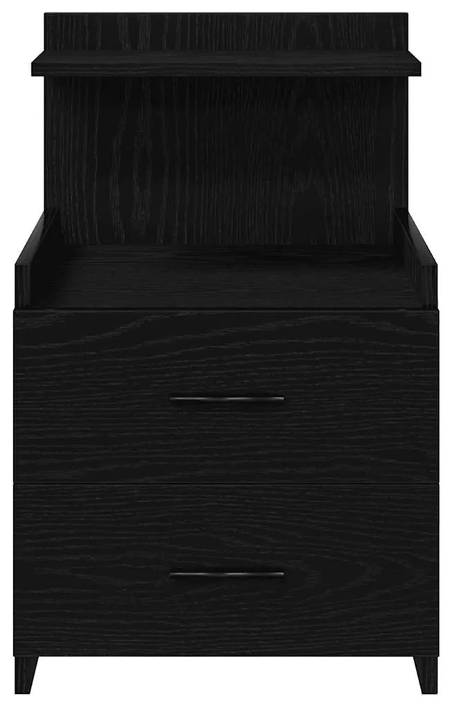 vidaXL Κομοδίνο με 2 Συρτάρια Μαύρο 40x36,5x62 εκ.