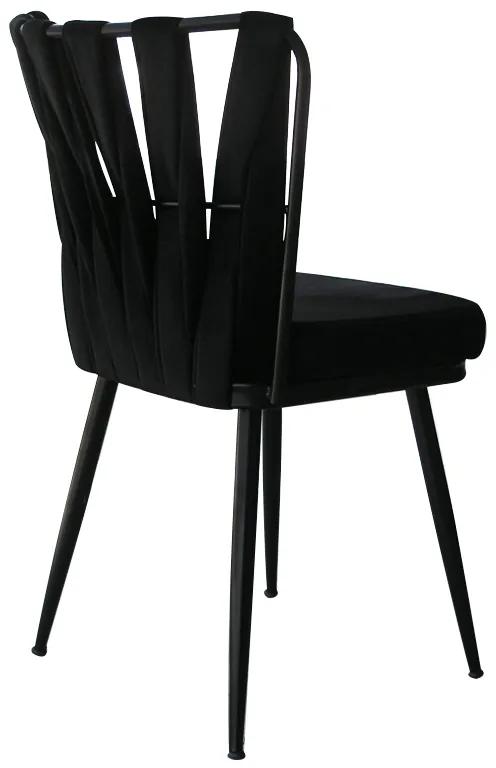 Artekko Μαύρη Μεταλλική Καρέκλα με Βελούδο (52x52x82)cm