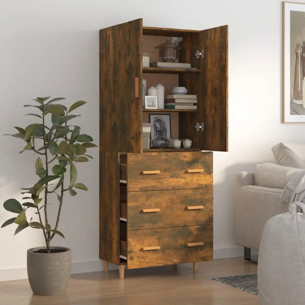 vidaXL Ντουλάπα Καπνιστή δρυς 70x34x180 cm από Επεξεργασμένο Ξύλο