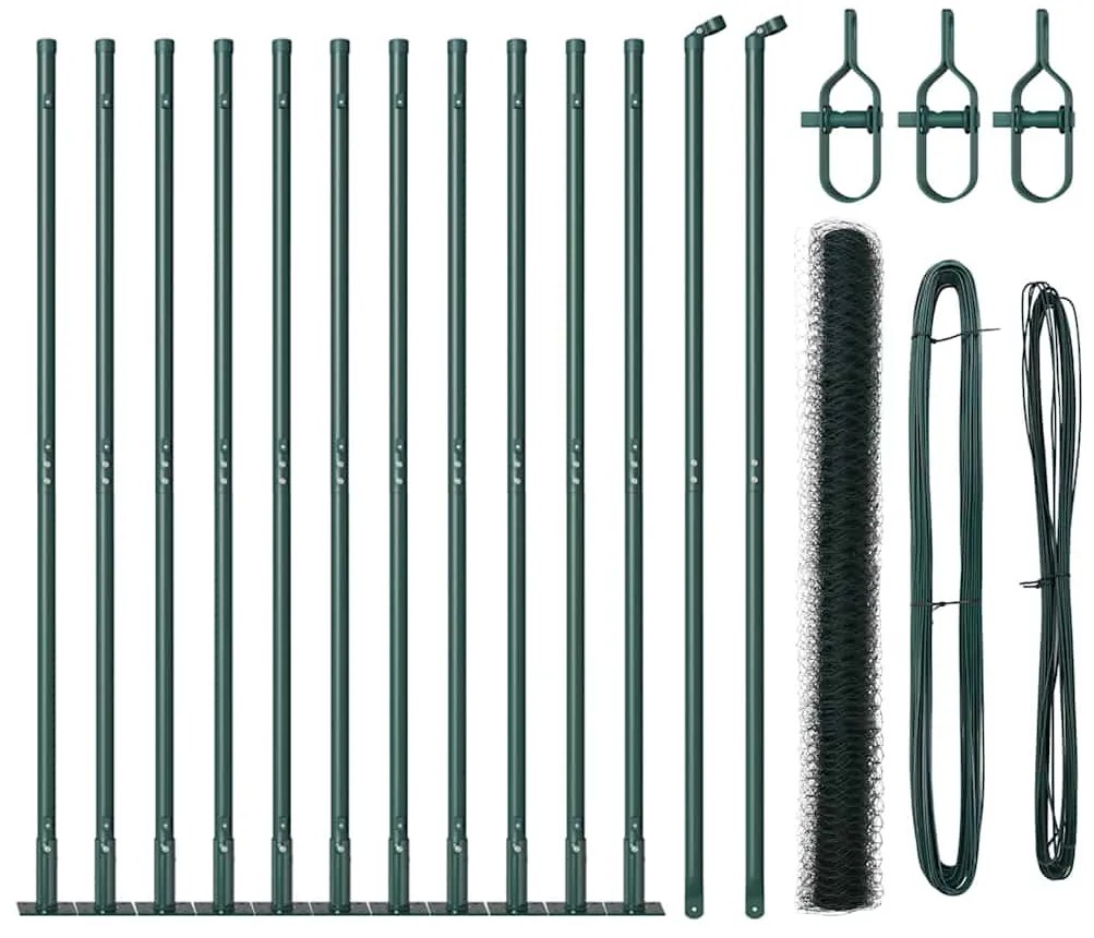 vidaXL Στύλος Περιφράξεων Πράσινο 25 x 1,6 μ (36 χλστ πλέγμα)