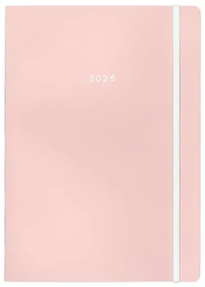 Next ημερολόγιο 2025 Pastel ημερήσιο flexi ροζ με λάστιχο 14x21εκ.  τμχ.