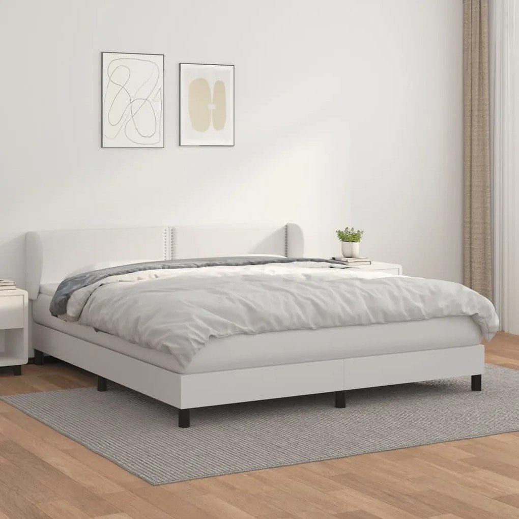 ΚΡΕΒΑΤΙ BOXSPRING ΜΕ ΣΤΡΩΜΑ ΛΕΥΚΟ 160X200ΕΚ.ΑΠΟ ΣΥΝΘΕΤΙΚΟ ΔΕΡΜΑ 3127260