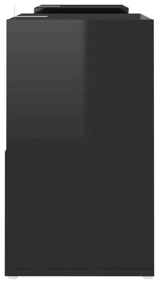 Έπιπλο Τηλεόρασης Μαύρο Γυαλ. 104 x 30 x 52 εκ. από Μοριοσανίδα - Μαύρο