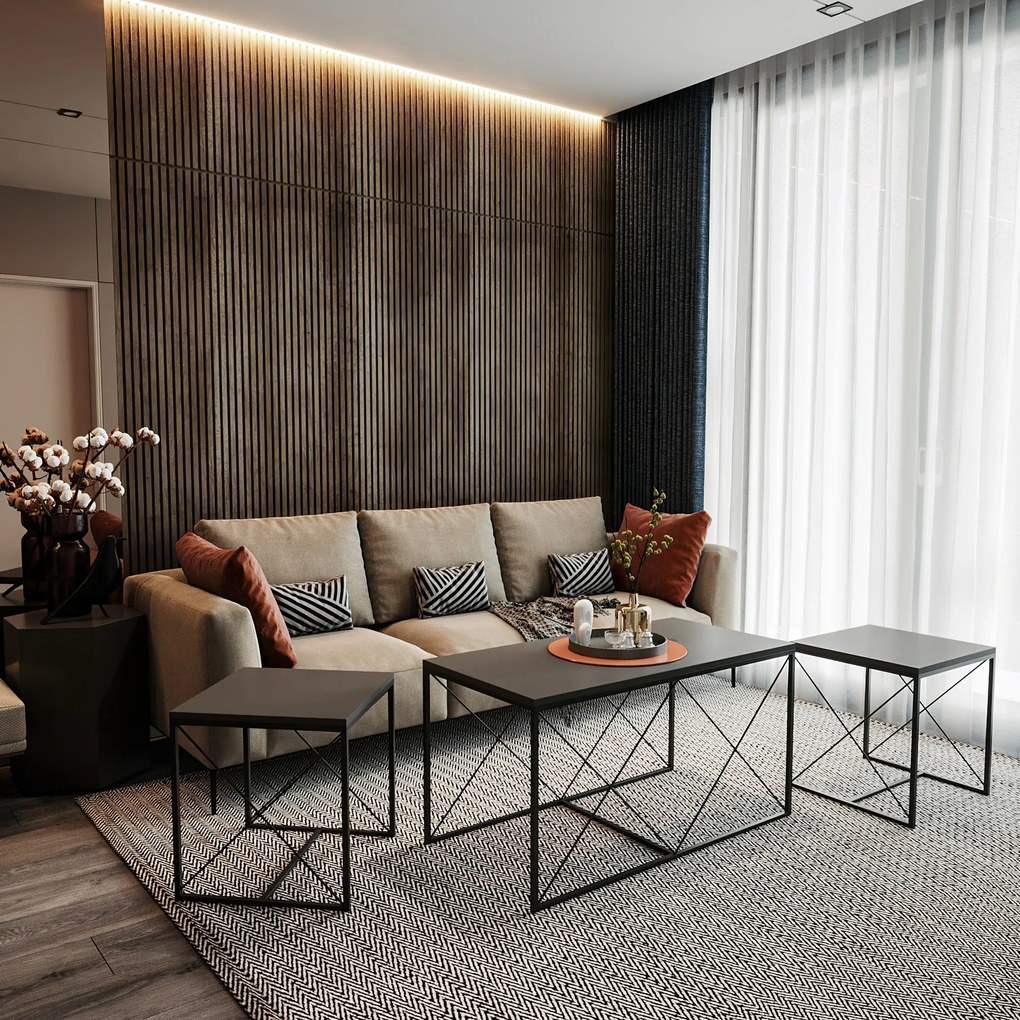 Coffee Table Set Defne - Anthracite Anthracite
Black