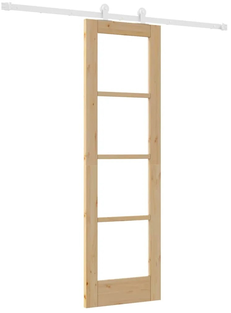 vidaXL Συρόμενη Πόρτα ORKDAL Καφέ 61 x 198.5 εκ. Ξύλο και μέταλλο