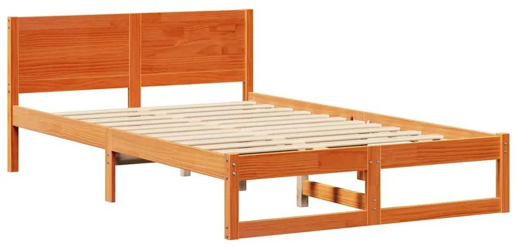 vidaXL Σκελετός Κρεβατιού Καφέ 120 x 200 cm Μασίφ ξύλο πεύκου