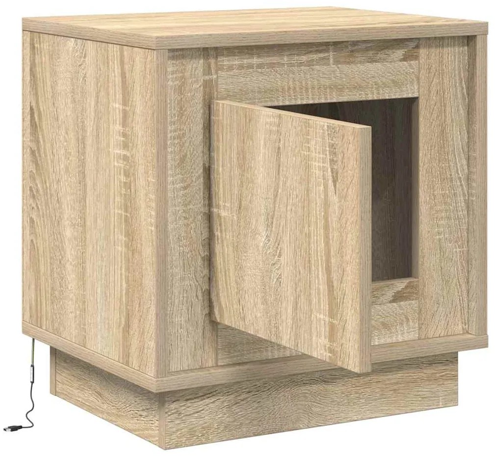 vidaXL Κομοδίνο με Sonoma Δρυς 44 x 34.5 x 45 εκ Επεξεργασμένο ξύλο