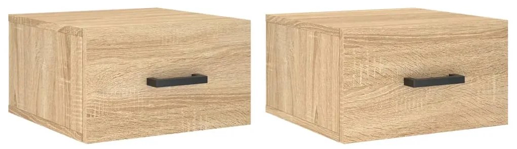 vidaXL Κομοδίνα Επιτοίχια 2 τεμ. Sonoma Δρυς 35 x 35 x 20 εκ.