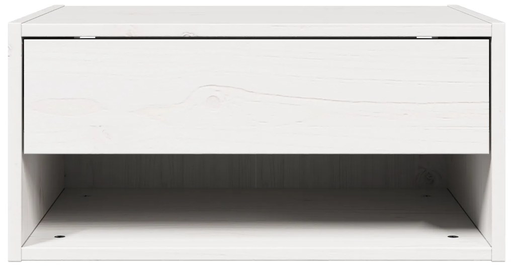 vidaXL Κομοδίνο με συρτάρι Λευκό 50 x 32.5 x 24 εκ Μασίφ ξύλο πεύκου