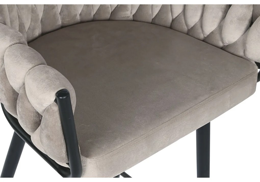 Σκαμπό DKD Home Decor Μαύρο Μπεζ Μέταλλο 61 x 52 x 101 cm