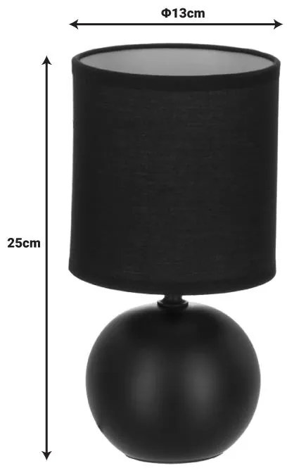 Επιτραπέζιο φωτιστικό PWL-1210 Ε14 60W κεραμικό μαύρο Φ13x25εκ 13x13x25 εκ.