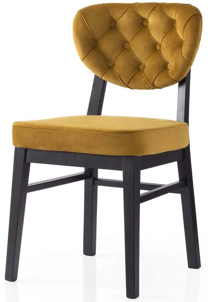 Καρέκλα Elma (Σετ 2Τμχ) 974NMB1889 47x52x88cm Mustard Ξύλο,Ύφασμα