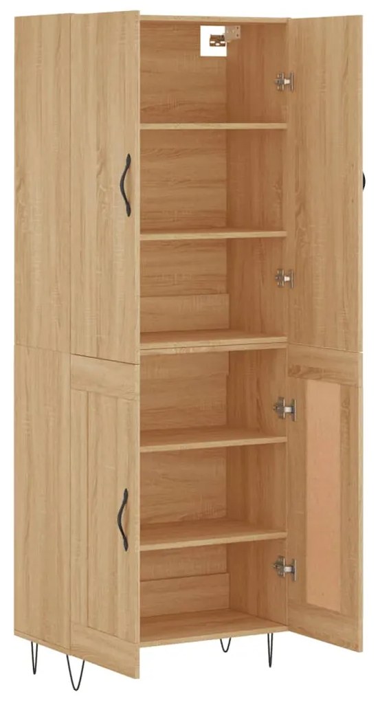 vidaXL Ντουλάπι Sonoma δρυς 69,5 x 34 x 180 εκ. από Επεξεργασμένο Ξύλο