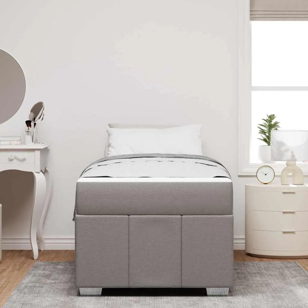 vidaXL Σκελετός Κρεβατιού Taupe 90 x 200 cm ύφασμα