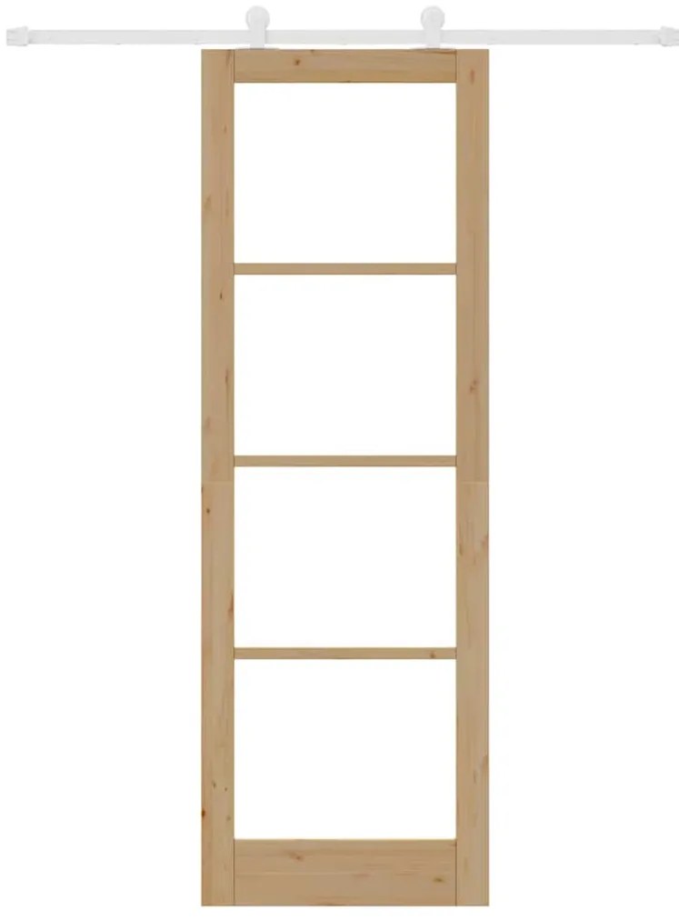 vidaXL Συρόμενη Πόρτα ORKDAL Καφέ 78 x 232 cm Ξύλο και μέταλλο