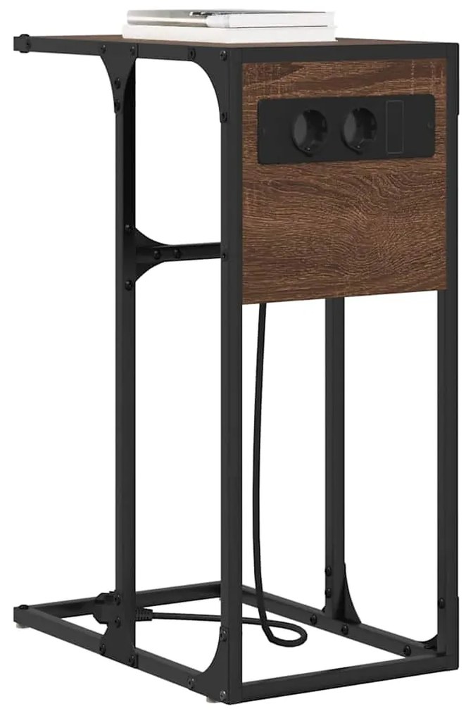 vidaXL Κομοδίνο Καφέ δρυς 41,5 x 26 x 60,5 εκ Επεξεργασμένο ξύλο