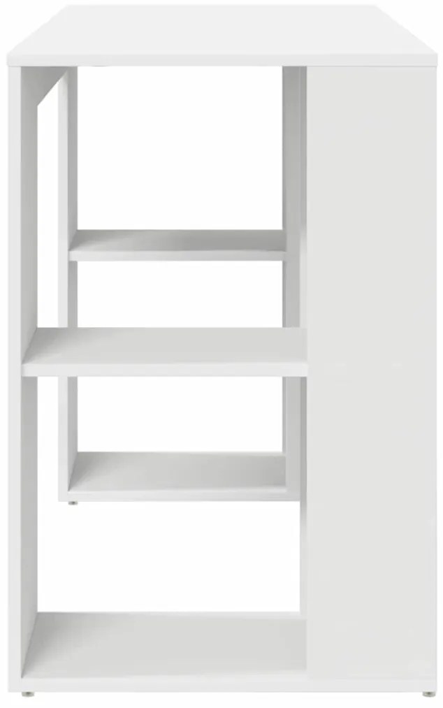 vidaXL Γραφείο με Αποθήκευση με ράφι Λευκό 130 x 50.5 x 75 εκ