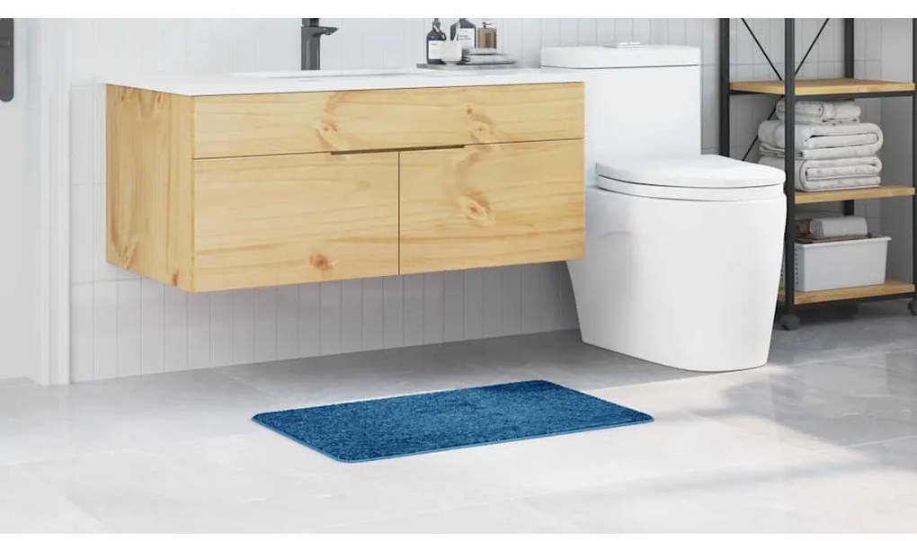 vidaXL Αντιολισθητικό μαξιλάρι μπάνιου Μπλε 50 x 80 cm PP