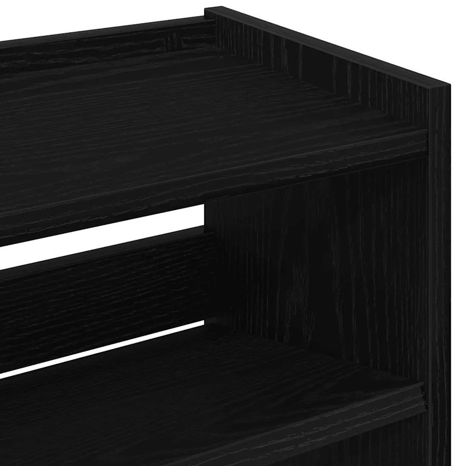 Ράφι παπουτσιών Μαύρο 60x25x81 cm Κατασκευασμένο ξύλο - Μαύρο