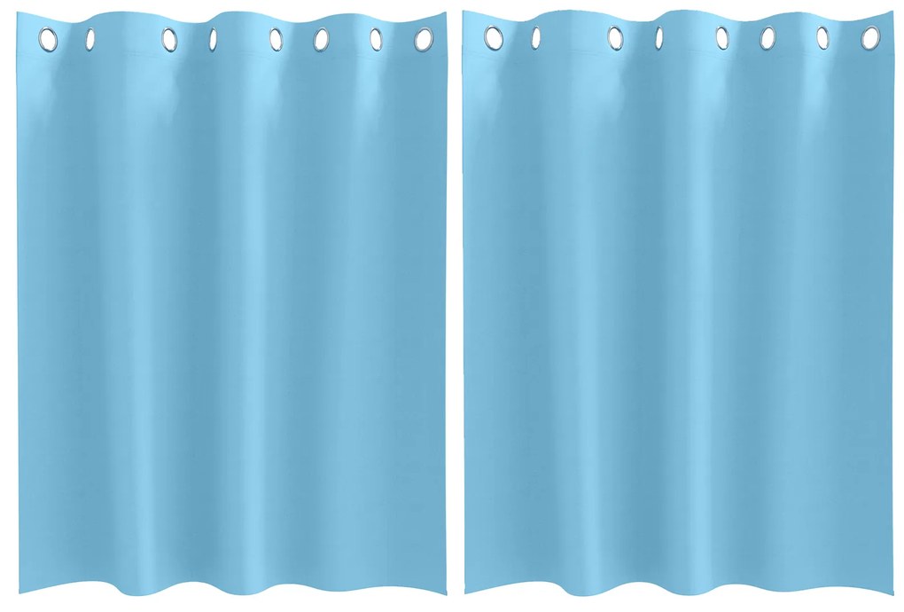 vidaXL Κουρτίνες με κουρτίνες 2 pcs Γαλάζιο 140 x 140 cm Πολυεστέρας