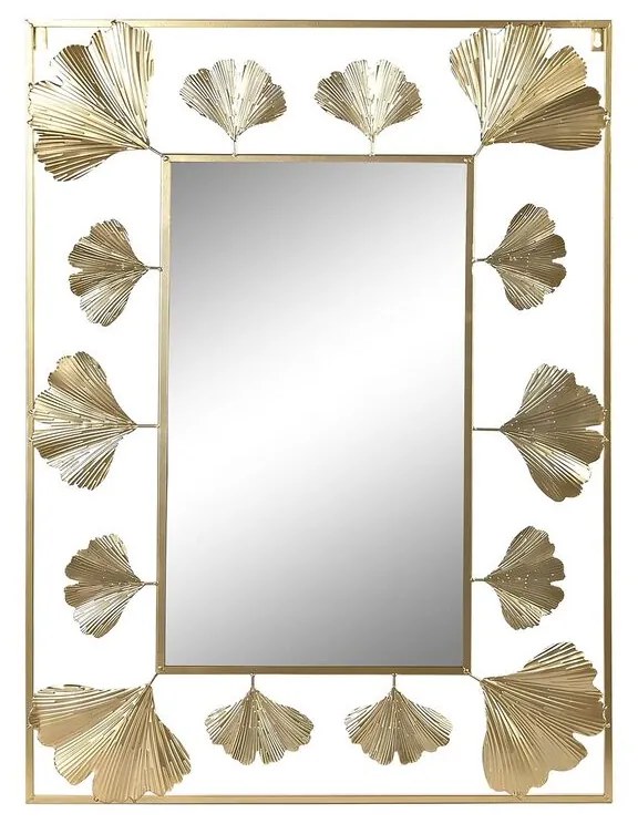 Τοίχο καθρέφτη DKD Home Decor Χρυσό Φύλλο φυτού 71 x 1 x 97 cm