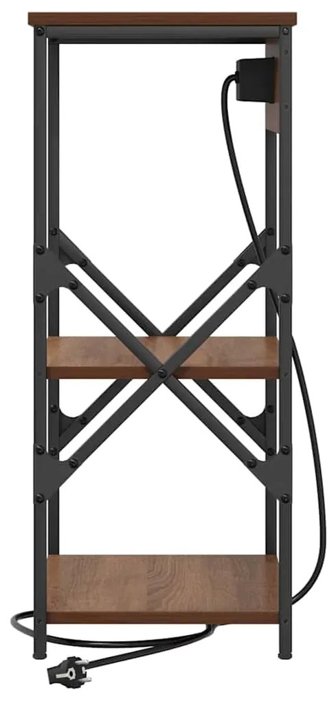 vidaXL Κομοδίνο με ράφι Καφέ δρυς 41 x 31 x 76 εκ. Επεξεργασμένο ξύλο