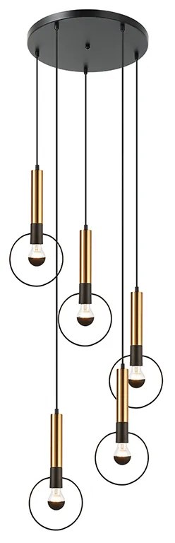 Φωτιστικό Οροφής Πολύφωτο Aca Miracolo HL39975P53BB Black/Gold