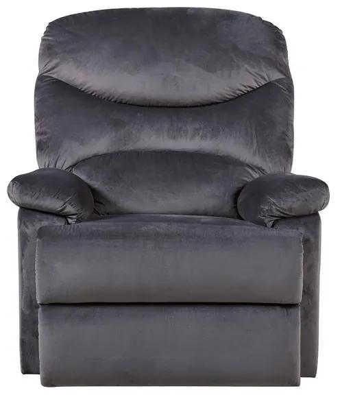 LUISA Πολυθρόνα Relax Σαλονιού - Καθιστικού Σκούρο Γκρι Velure  88x90x99cm [-Γκρι Σκούρο-] [-Ύφασμα-] Ε9780,3