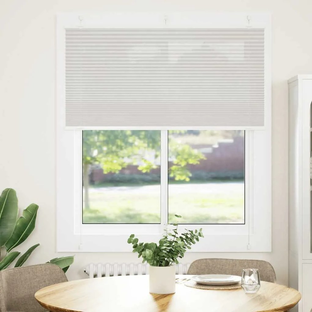 vidaXL Πλισέ περσίδα ανοιχτό γκρι 115x150 cm Πλάτος υφάσματος 114,4 cm