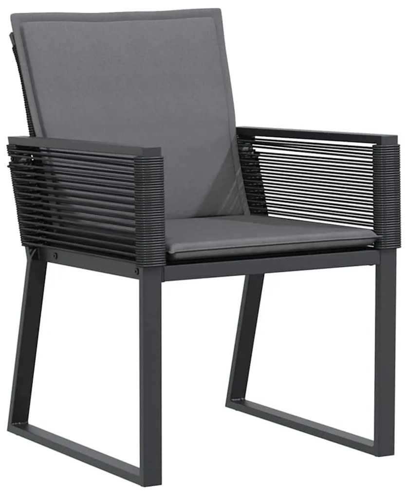 vidaXL Σέτ φαγητού για κήπο 5 pcs Μαύρο Χάλυβας με επίστρωση πούδρας