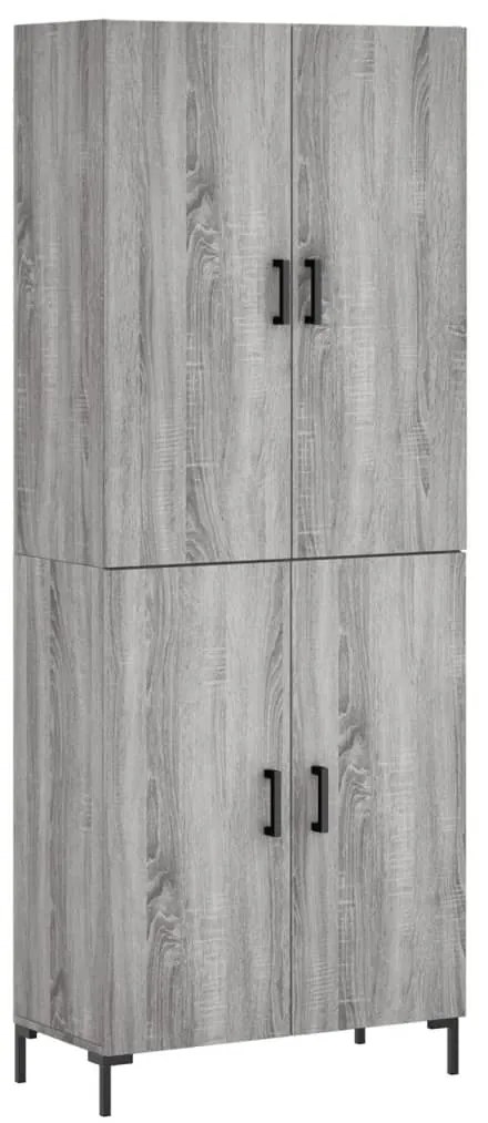 vidaXL Ντουλάπι Γκρι Sonoma 69,5 x 34 x 180 εκ. Επεξεργασμένο Ξύλο