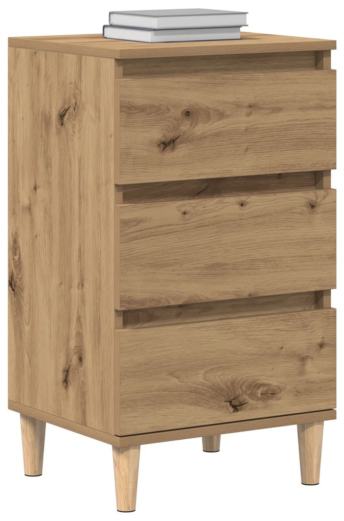 vidaXL Κομοδίνο Καλλιτέχνη από Δρυ 40x35x70 εκ. Επεξεργασμένο Ξύλο