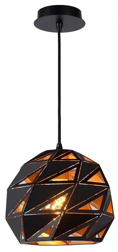 Φωτιστικό Κρεμαστό Lucide 21415-25-30 MALUNGA Μαύρο Ματ (Black Mat)|Χρυσό Χρώμα (Gold Coloured)