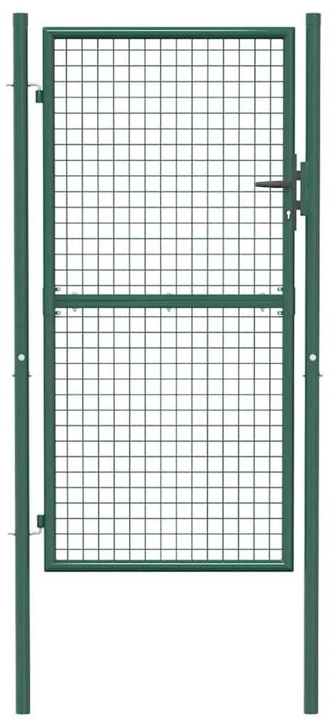 vidaXL Πόρτα Περίφραξης Πράσινη 100 x 175 εκ. Ατσάλινη