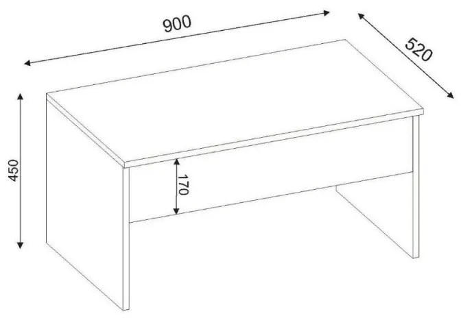 Τραπεζάκι σαλονιού Furny Home 756FRN2815, 90x52 cm, Πτυσσόμενο, Λευκό