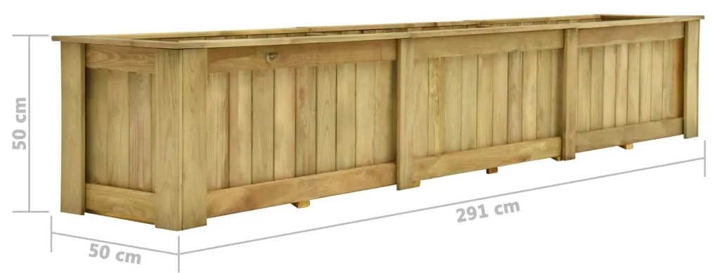 vidaXL Υπερυψωμένη Γλάστρα 291 x 50 x 50 εκ. Εμποτισμένο Ξύλο Πεύκου